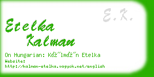 etelka kalman business card
